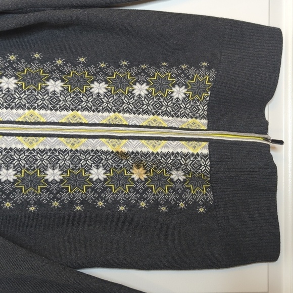 Eddie Bauer Gray Nordic Fair Isle Long Sleeve Full Zip Cardigan M - Picture 3 of 15